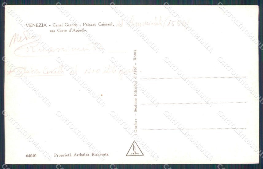 Venezia città Palazzo Grimani Foto cartolina QT4934 – retro