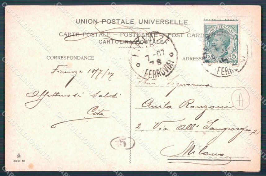 Firenze città Palazzo Podestà cartolina QT4967 – retro