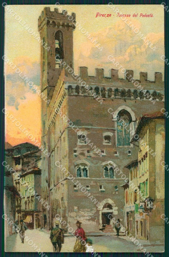 Firenze città Palazzo Podestà PIEGA cartolina QT4971 – fronte