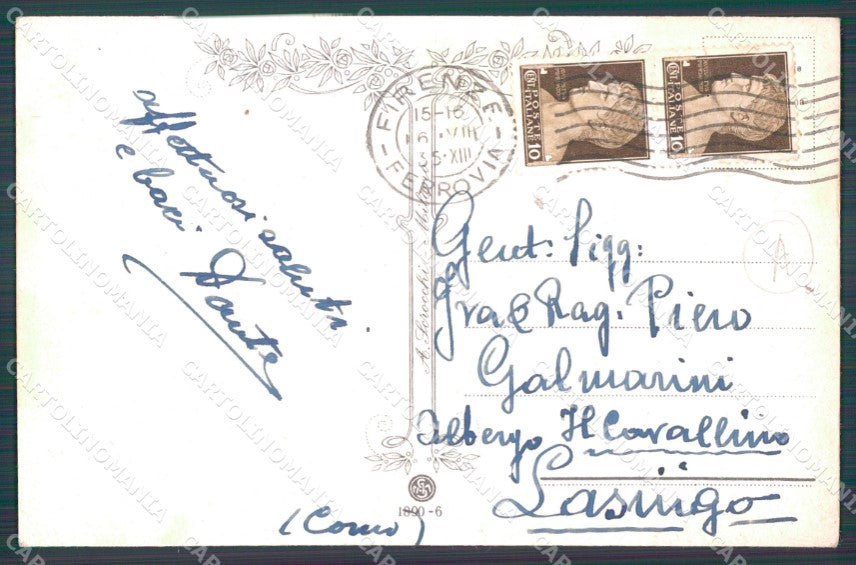 Firenze città Palazzo Podestà PIEGA cartolina QT4971 – retro