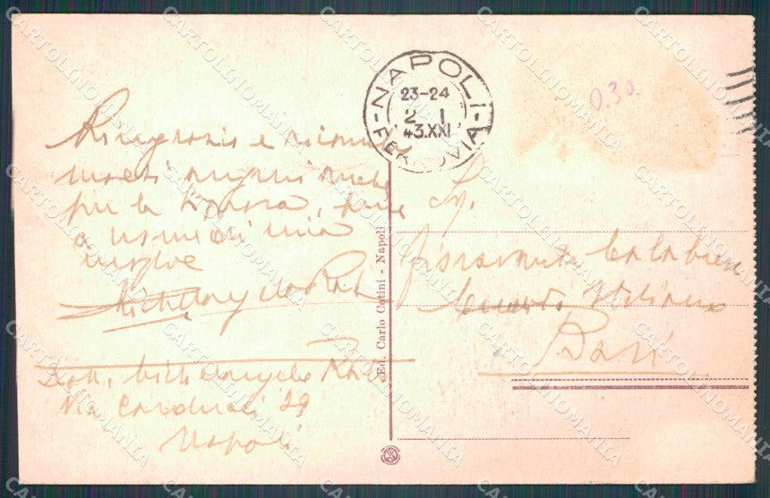Napoli città Vesuvio cartolina QT4989 – retro