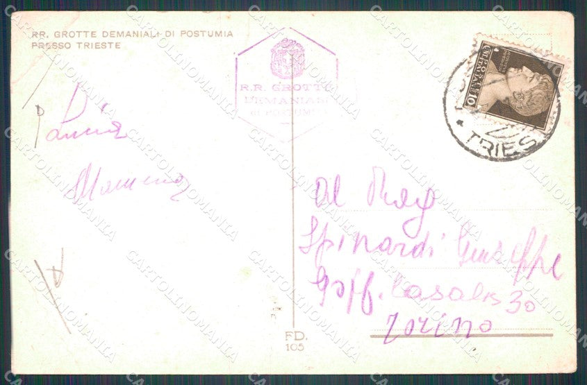 Slovenia Postumia Grotte Poste PIEGA cartolina QT4990 – retro