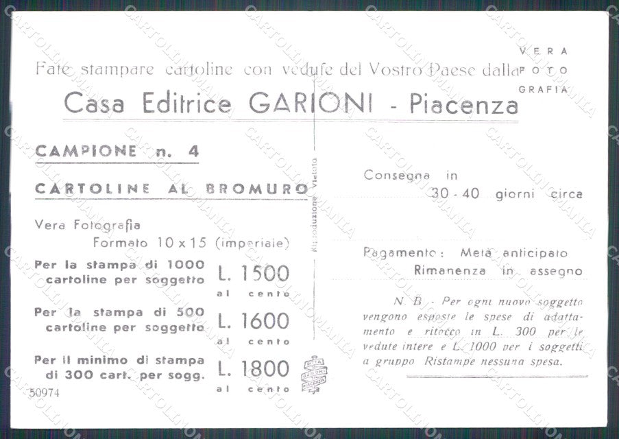 Piacenza Lugagnano Val Arda Monumento Caduti FG cartolina QT5014 – retro