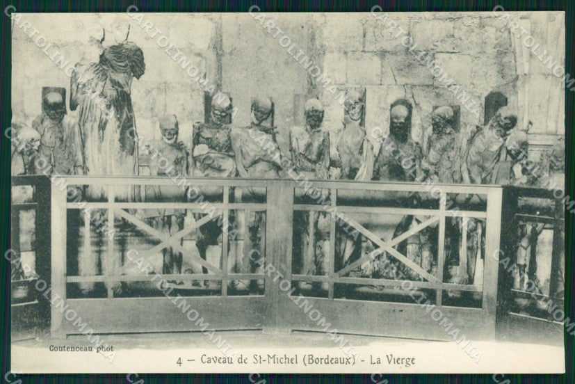 Francia Mummia Bordeaux Caveau St Michel Scheletro Skeleton postcard QT5023 – fronte