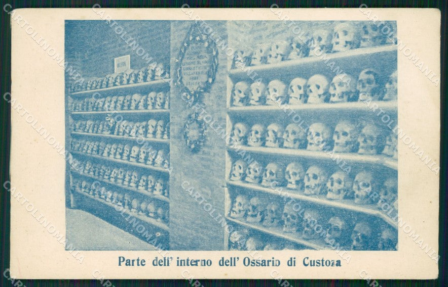 Verona Sommacampagna Custoza Ossario Teschio Scheletro Skeleton postcard QT5037 – fronte