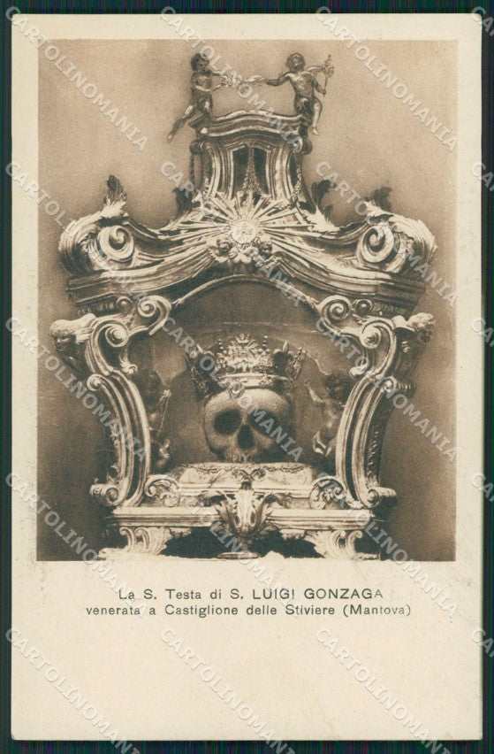 Mantova Castiglione Stiviere San Luigi Gonzaga Teschio Skeleton postcard QT5059 – fronte