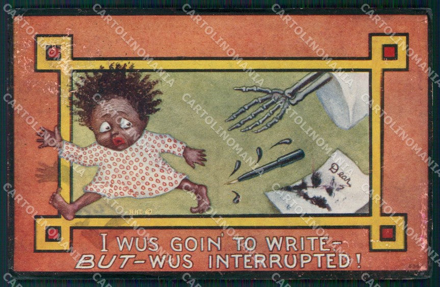 Comica Scheletro Skeleton ABRASA cartolina postcard QT5061 – fronte