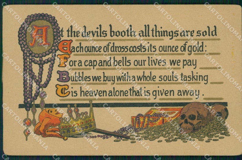 Teschio Scheletro Skeleton cartolina postcard QT5081 – fronte