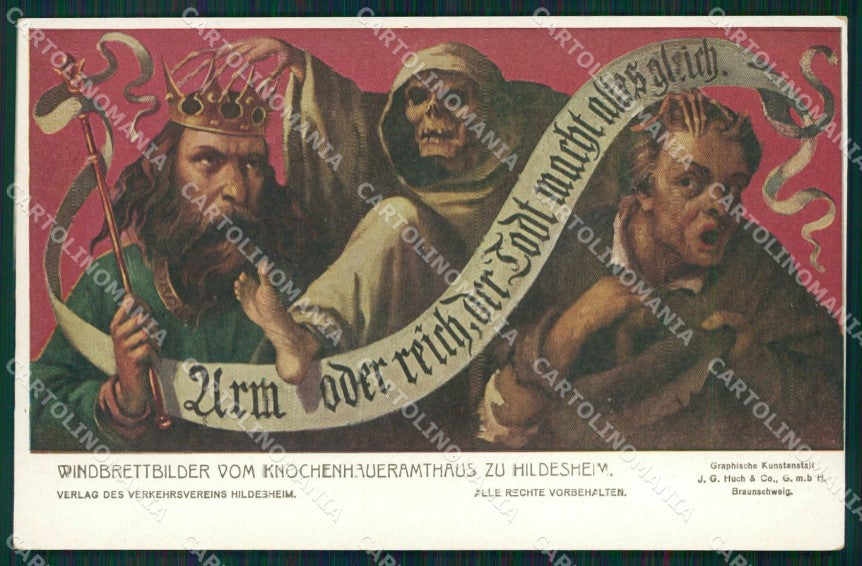 Germania Hildesheim Teschio Scheletro Skeleton cartolina postcard QT5090 – fronte