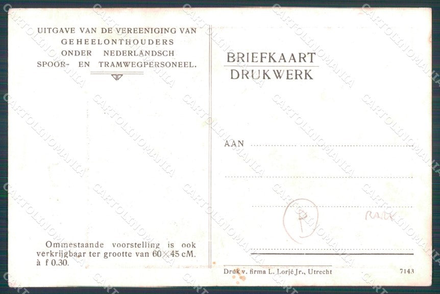 Treno Scheletro Skeleton Teschio cartolina postcard QT5103 – retro