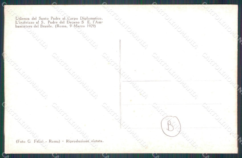Vaticano Papa Pio XI Foto cartolina QT5132 – retro