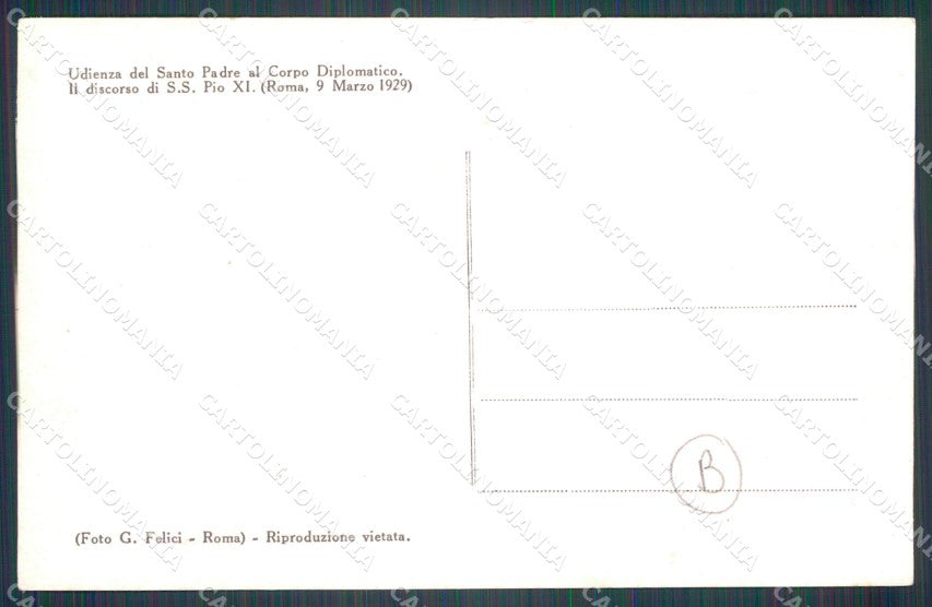 Vaticano Papa Pio XI Foto cartolina QT5134 – retro