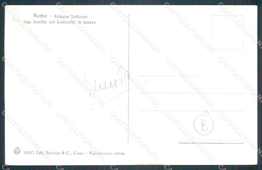 Vaticano Papa Pio XI SCOLLATA cartolina QT5145 – retro