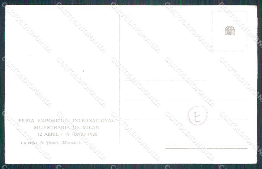 Fascismo Benito Mussolini Milano Fiera Esposizione cartolina QT5193 – retro