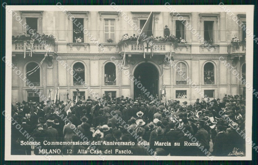Milano Casa del Fascio Commemorazione Marcia su Roma cartolina QT5200 – fronte