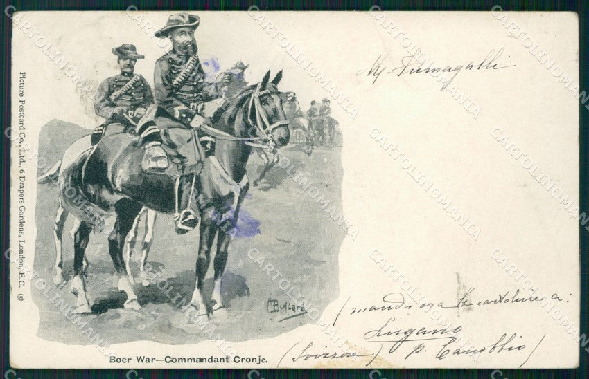Anglo Boer War South Africa Biquard PIEGHINE LITTLE CREASES postcard QT5241 – fronte