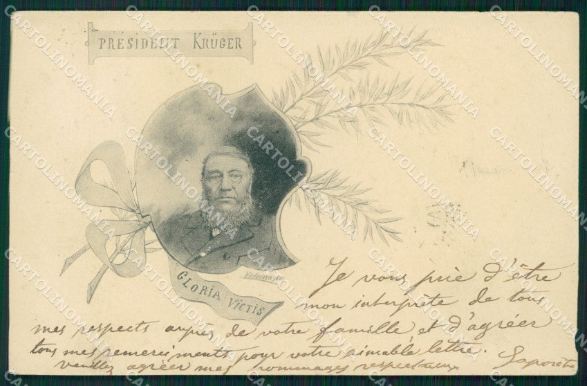 Anglo Boer War South Africa Paul Kruger Espinasse ABRASA ABRADED postcard QT5272 – fronte