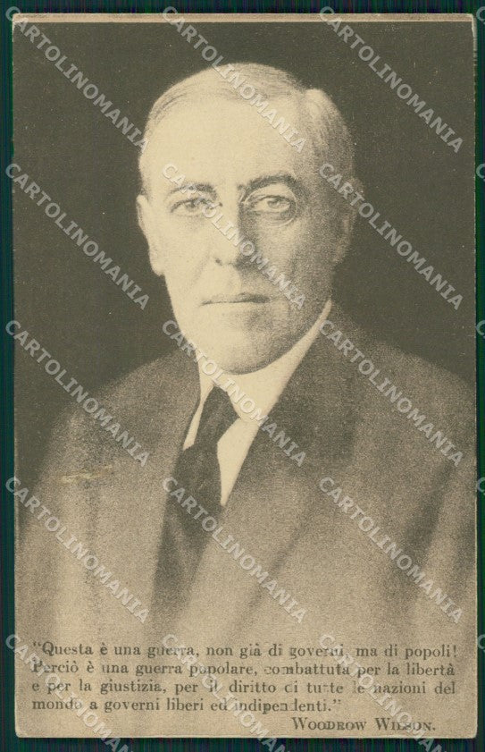 President Woodrow Wilson USA postcard cartolina QT5274 – fronte