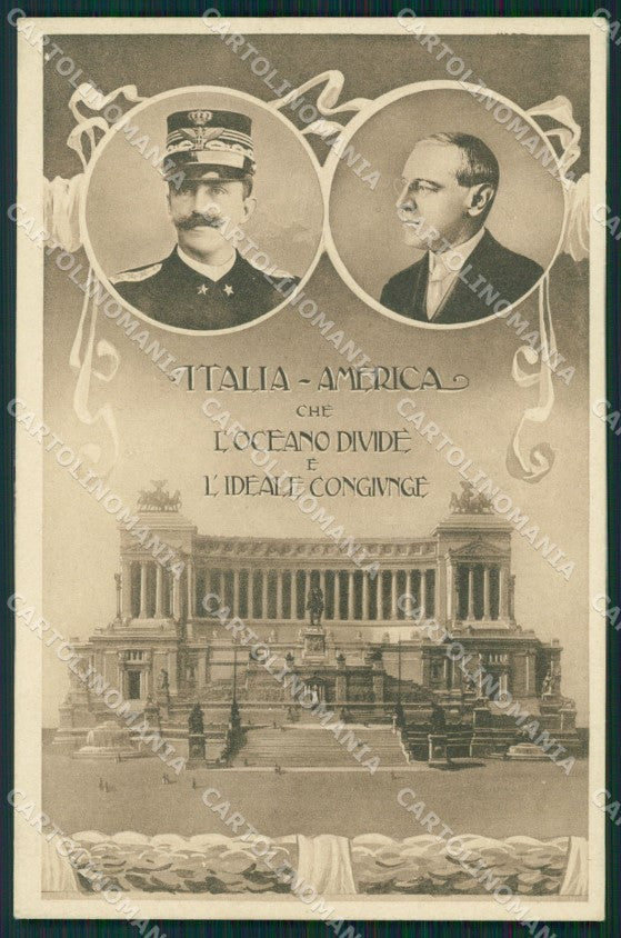 President Woodrow Wilson USA Savoia Vittorio Emanuele III Romapostcard QT5286 – fronte