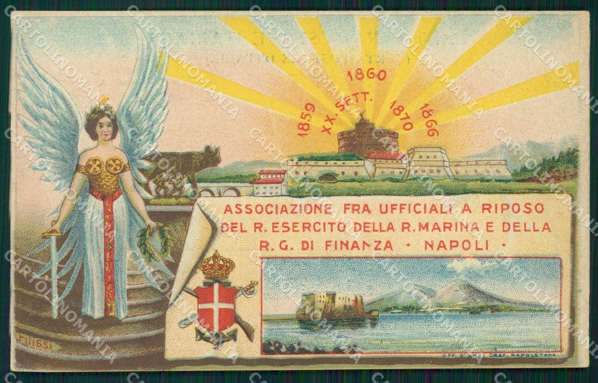 Napoli città GdF Marina Militare Ufficiali a Riposo Filissi cartolina QT5306 – fronte