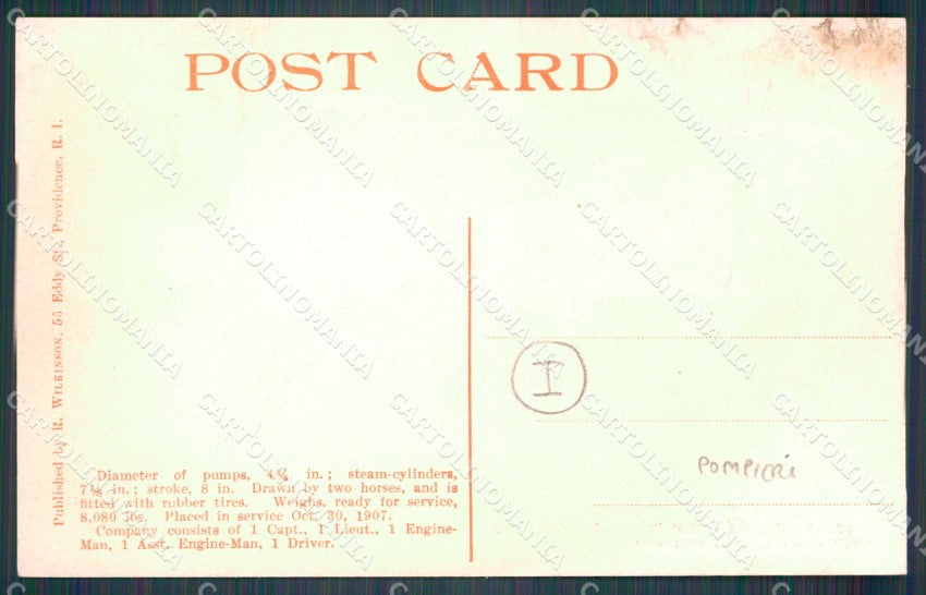 Vigili del Fuoco Firefighter Providence Rhode Island cartolina QT5314 – retro