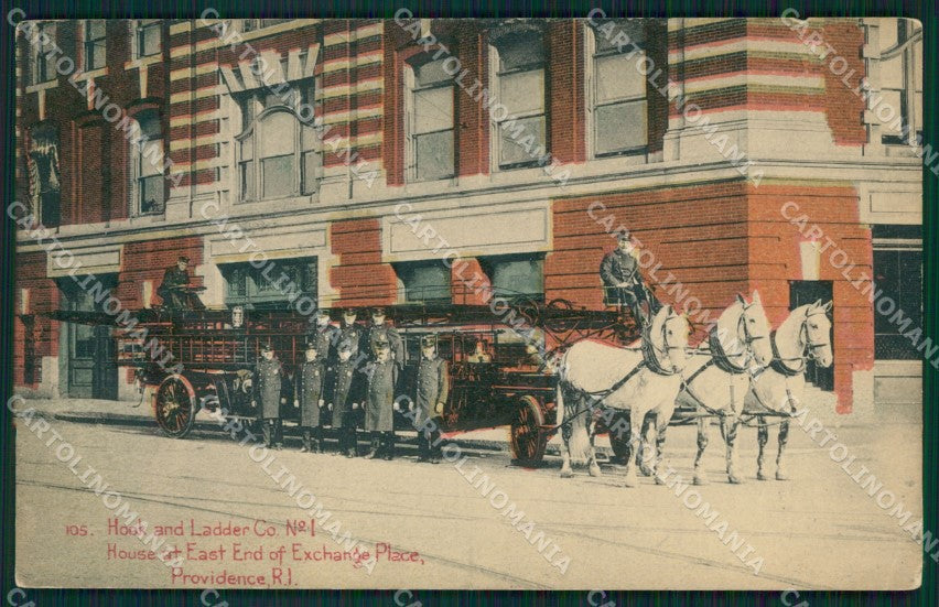 Vigili del Fuoco Firefighter Providence Rhode Island cartolina QT5315 – fronte