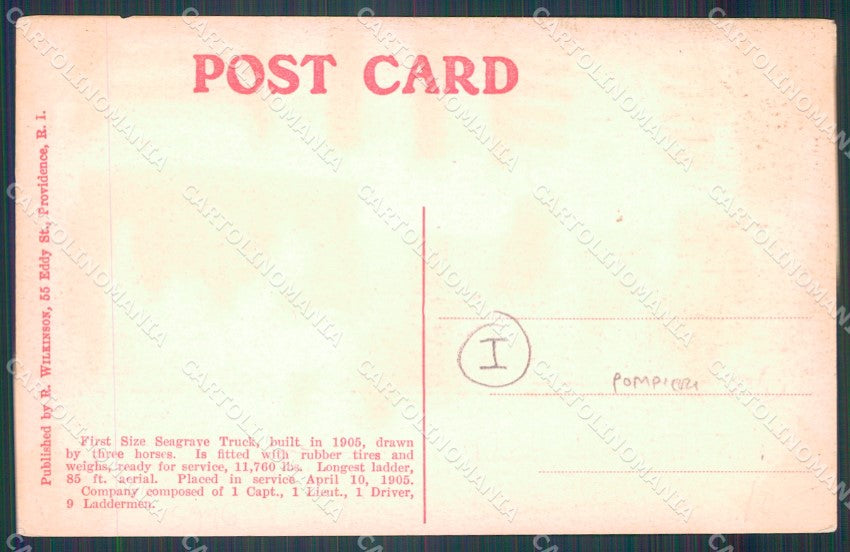 Vigili del Fuoco Firefighter Providence Rhode Island cartolina QT5315 – retro