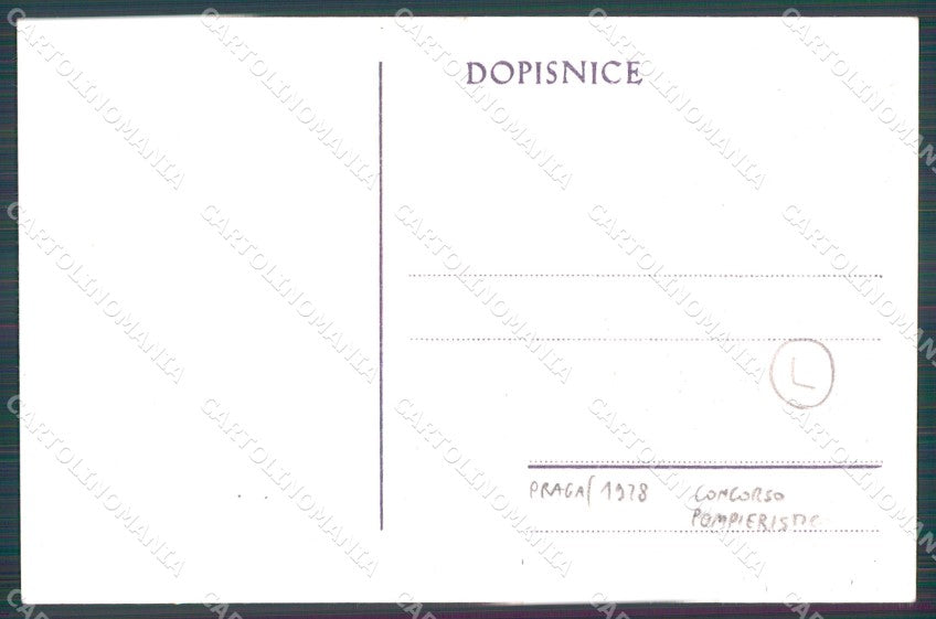 Repubblica Ceca Czech Republic Praha Vigili del Fuoco Pompiers cartolina QT5324 – retro
