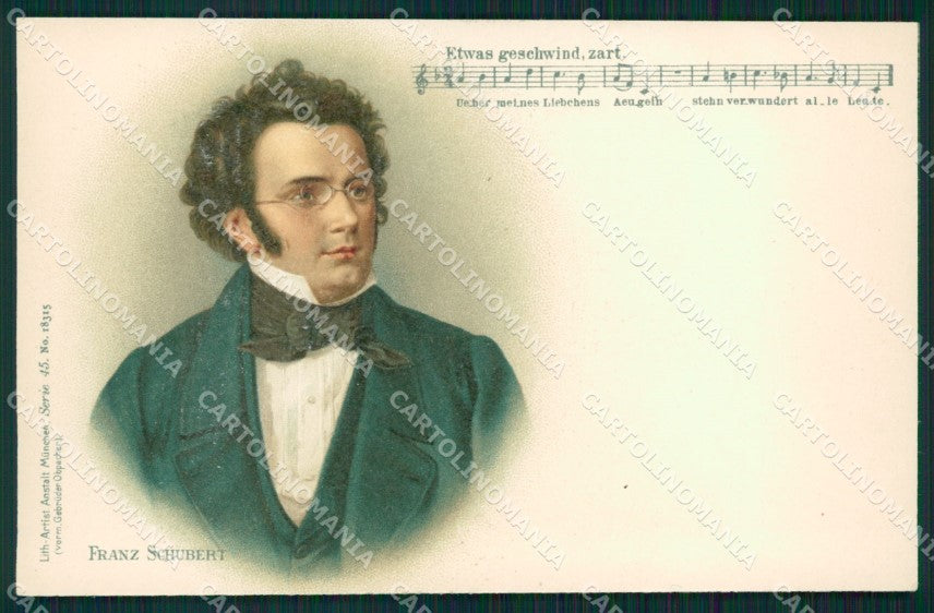 Musica Spartito Schubert cartolina QT5327 – fronte