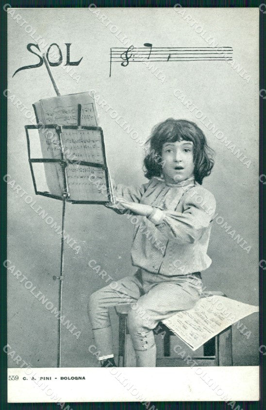Musica Spartito Note Bimbo Editore Bologna Pini cartolina QT5338 – fronte