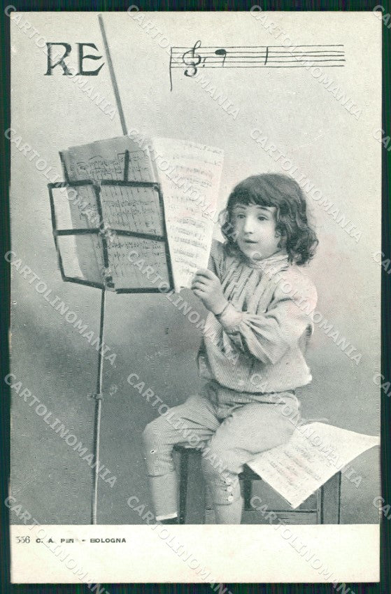 Musica Spartito Note Bimbo Editore Bologna Pini cartolina QT5341 – fronte