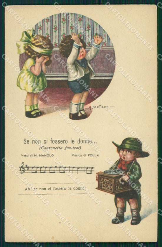 Bertiglia Spartito Musicale Note Children Serie 2293 postcard cartolina QT5352 – fronte