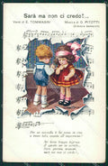 Bertiglia Spartito Musicale Note Children Serie 2247 postcard cartolina QT5353 – fronte