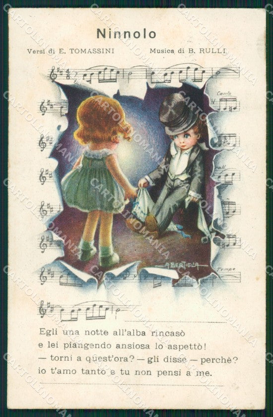 Bertiglia Spartito Musicale Note Children Serie 2246 postcard cartolina QT5360 – fronte