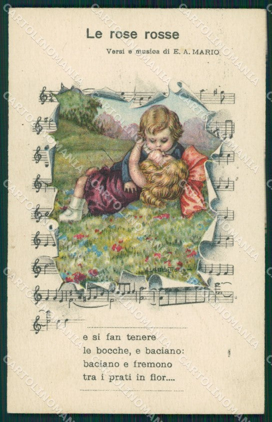 Bertiglia Spartito Musicale Note Children postcard cartolina QT5364 – fronte