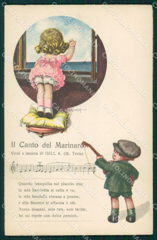 Bertiglia Spartito Children Serie 2293 PIEGHINA LITTLE CREASE postcard QT5369 – fronte