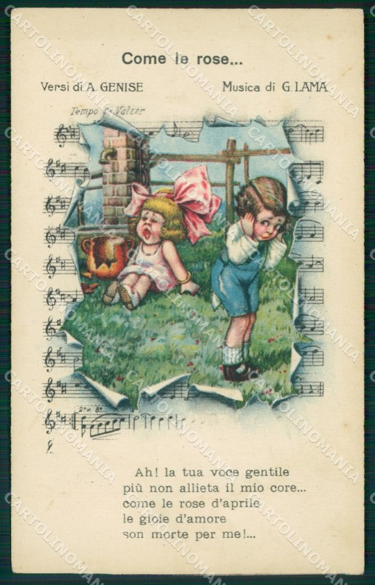 Bertiglia Spartito Children Serie 2234 PIEGHINA LITTLE CREASE postcard QT5376 – fronte