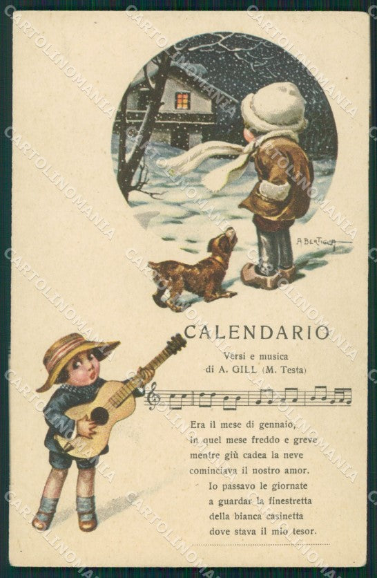 Bertiglia Spartito Children Serie 2293 PIEGHINA LITTLE CREASE postcard QT5382 – fronte