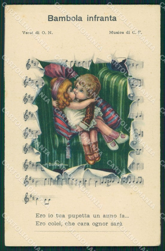 Bertiglia Spartito Musicale Note Children Serie 2243 postcard cartolina QT5385 – fronte