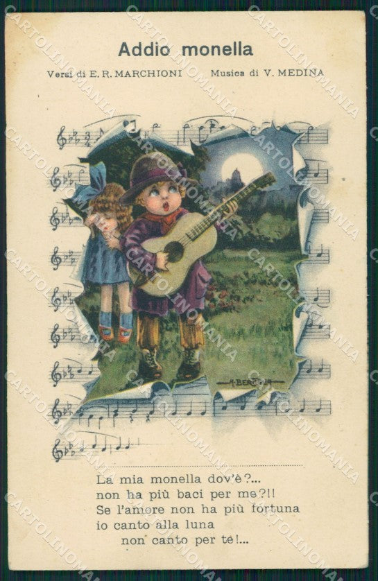 Bertiglia Spartito Musicale Note Children Serie 2241 postcard cartolina QT5388 – fronte