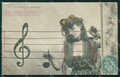Musica Spartito Note Lady postcard cartolina QT5402 – fronte
