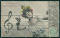 Musica Spartito Note Lady postcard cartolina QT5408 – fronte