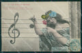 Musica Spartito Note Lady postcard cartolina QT5410 – fronte