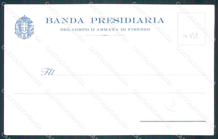 Firenze città Banda Musicale Presidiaria Corpo Armata Programma cartolina QT5420 – retro