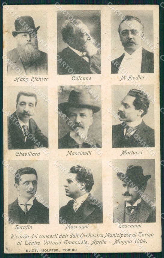 Torino città Orchestra Municipale Mascagni Toscanini Teatro cartolina QT5425 – fronte