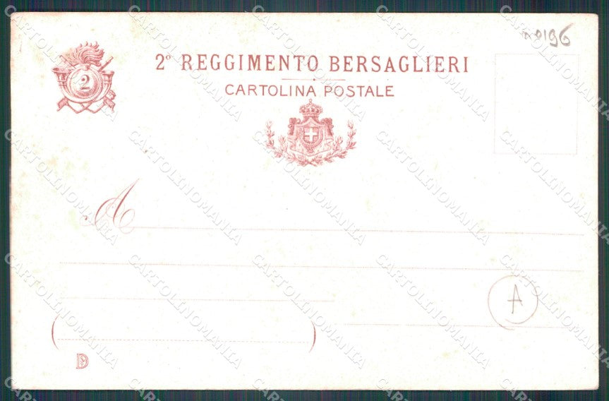 Militari Bersaglieri II Reggimento cartolina QT5427 – retro