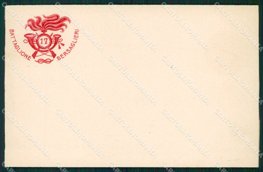 Militari Bersaglieri XVII Battaglione cartolina QT5430 – fronte