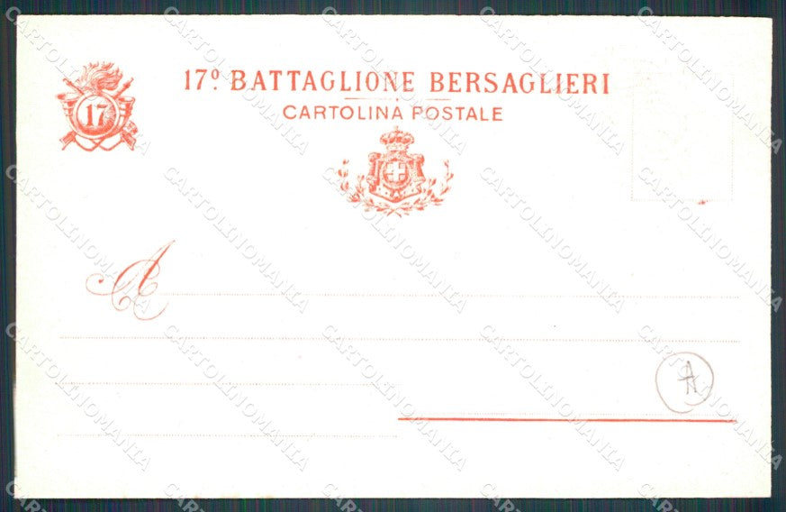 Militari Bersaglieri XVII Battaglione cartolina QT5430 – retro