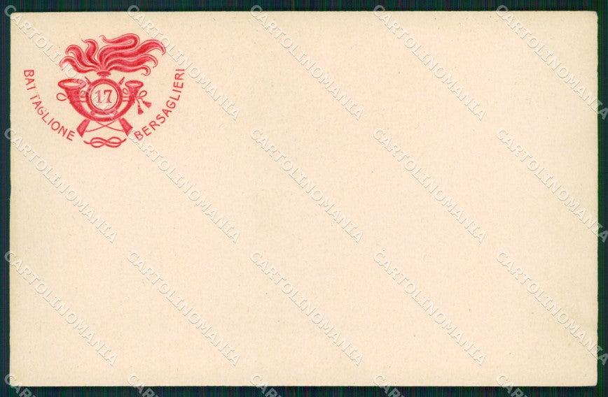 Militari Bersaglieri Battaglione XVII cartolina QT5458 – fronte
