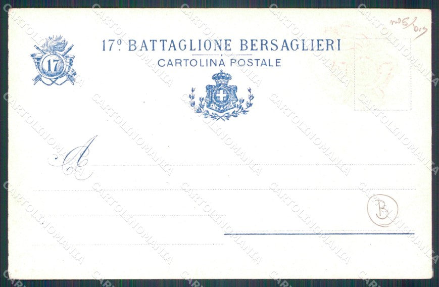Militari Bersaglieri Battaglione XVII cartolina QT5458 – retro